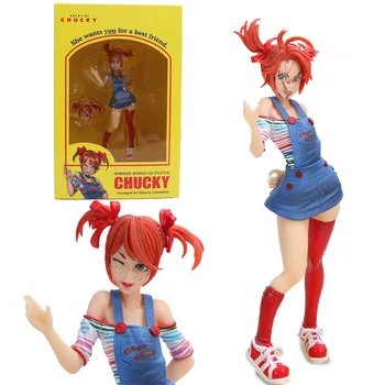 

18cm Bride of Chucky PVC Action Figure Toy Horror Bishoujo Statue Tiffany Doll Child's Play Halloween Toys Dolls Gifts for Kids