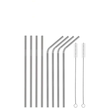 

Wholesale 1000 Pieces Eco-Friendly Straight And Bent Metal Drinking Straw Stainless Steel Reusable Straws For Beer Fruit Juice