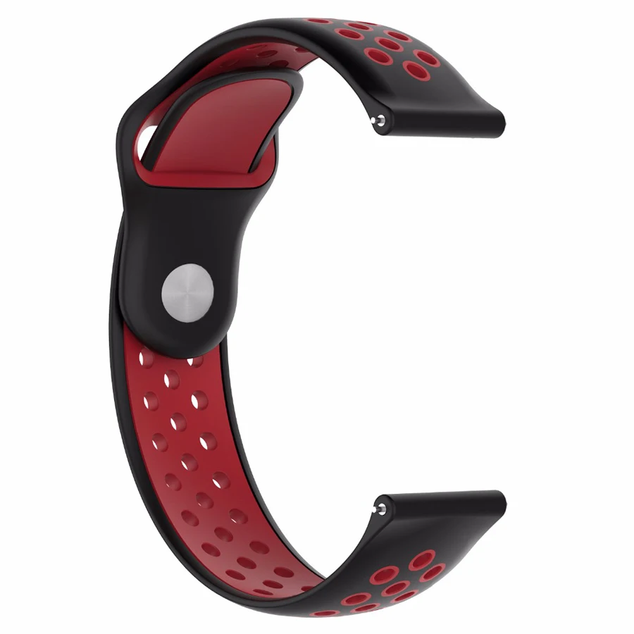 20 мм мягкий силиконовый браслет сменный ремешок для SN60 S9 Смарт-часы спортивный ремешок для Amazfit Bip Q3 Q8 Q9 - Цвет: Black red