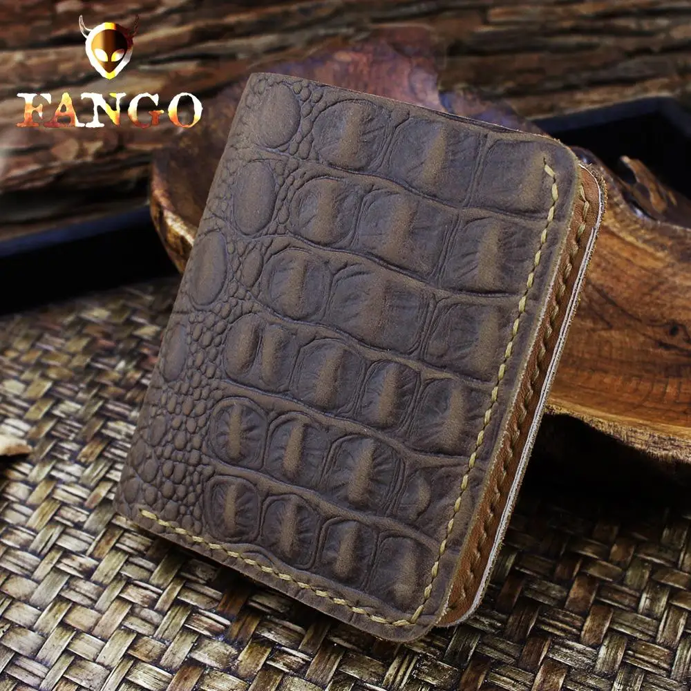 Restaurar maneras antiguas caballo loco billetera de cuero a la capa billetera de cuero de cocodrilo cartera de cuero|wallet cool|wallet displaywallet finder - AliExpress