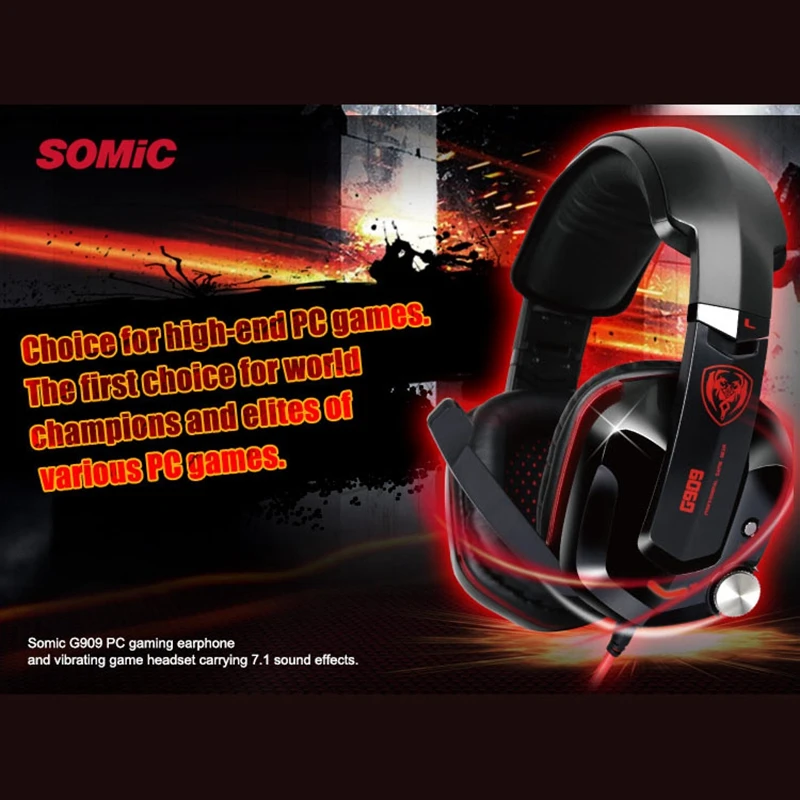 SOMiC G909 оригинальные наушники 7 1 виртуальное объемное звучание головная повязка USB