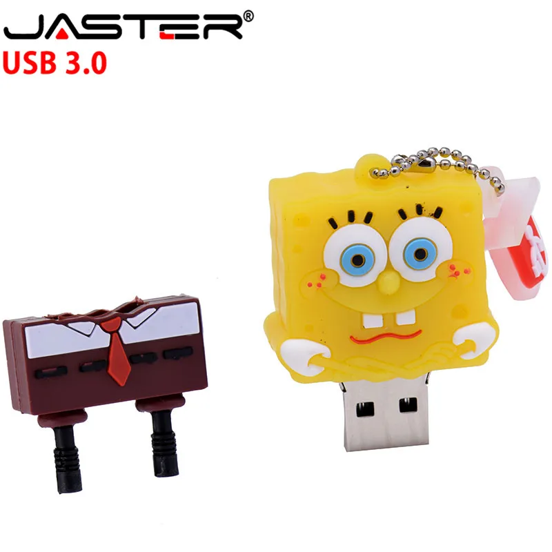 JASTER Мультфильм Горячая Usb 3,0 высокоскоростной мультфильм Губка Боб серии флэш-накопитель 64 ГБ 32 ГБ 16 ГБ 8 ГБ 4 ГБ ручка-накопитель фактическая емкость