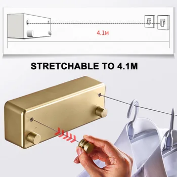 

Household Telescopic Stainless Steel Clothesline Non Drill Invisible Clothes String QJ888