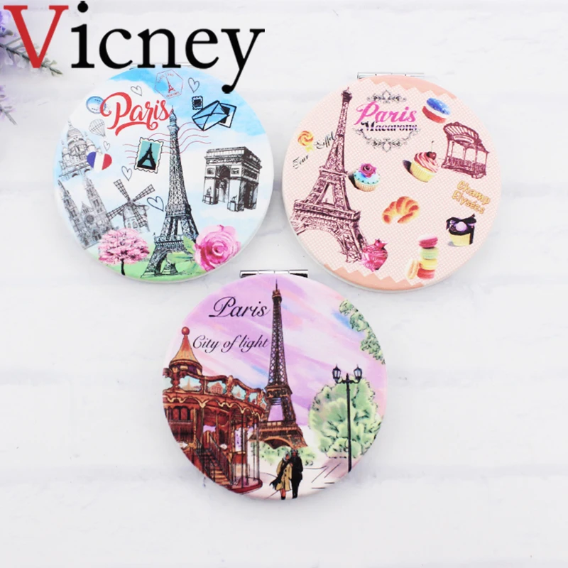 

Vicney Double-sided Mirror Women Foldable Makeup Mirrors Lady Cosmetic Hand Folding Portable Compact Pocket Mirror