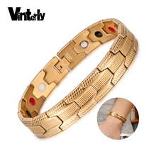 Vinterly магнитный браслет для мужчин, ювелирные изделия из нержавеющей стали, германий, Энергетический Браслет, Женский Магнит, браслеты для здоровья для женщин