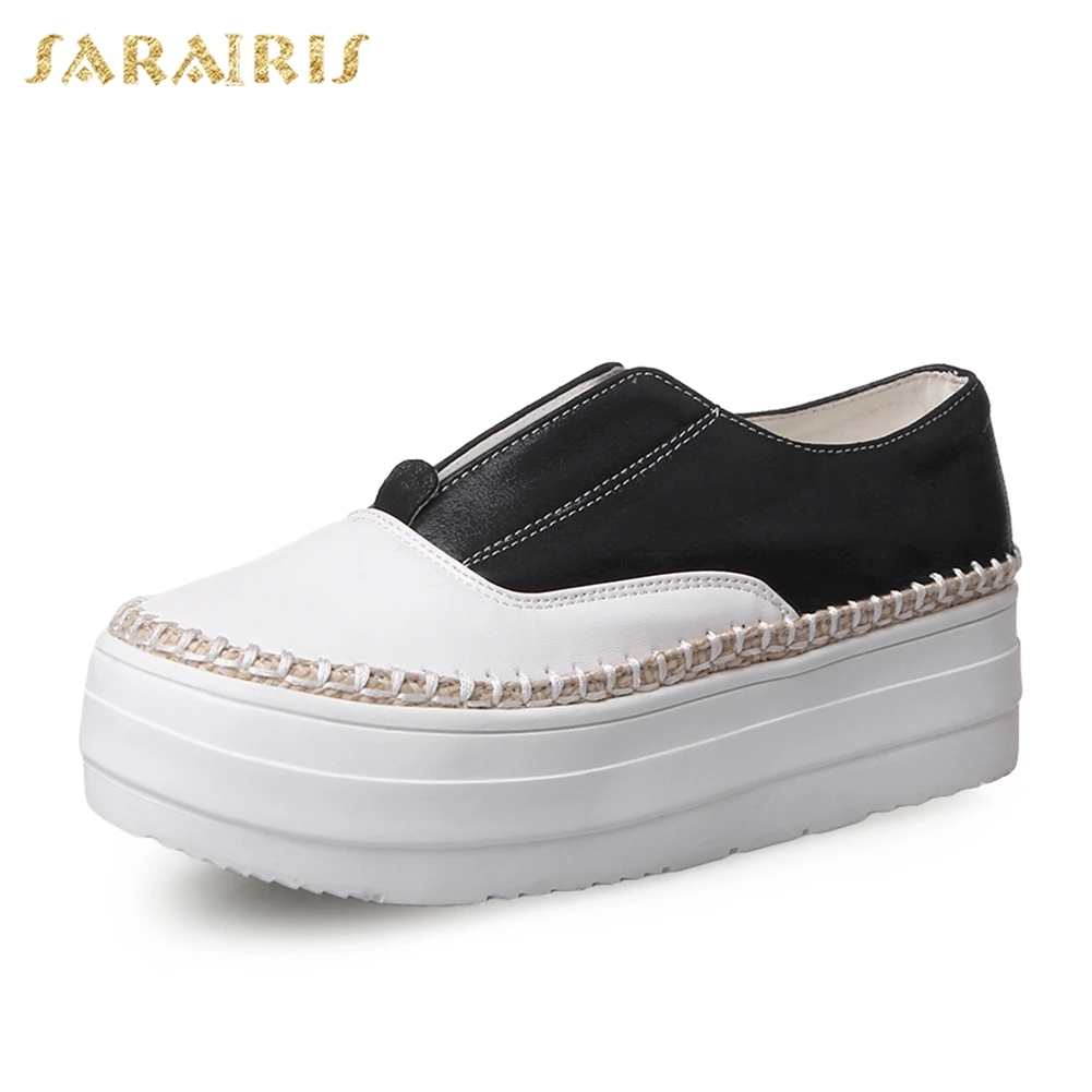 

Sarairis Brand Size 31-43 Shoes Woman Loafers Flats Female Fashion Slip On Thick Bottom Comfortable Women Shoes Footwear 2019