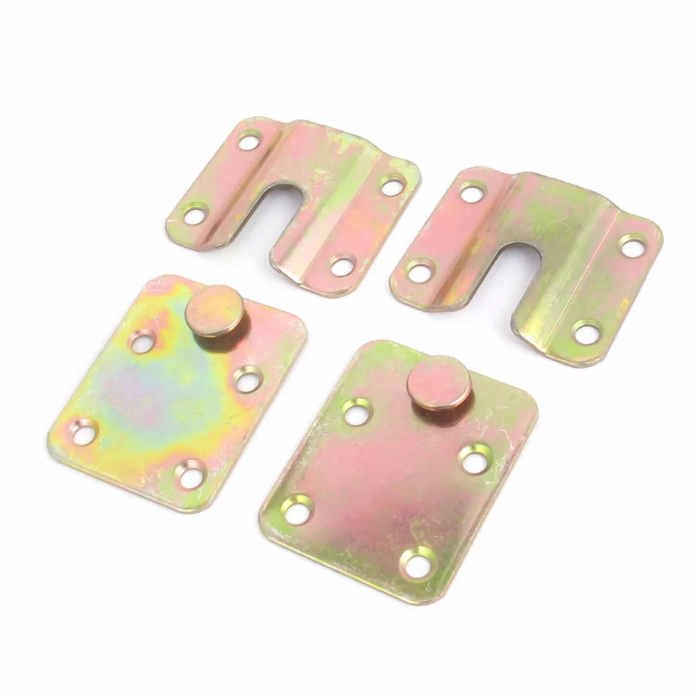 Uxcell Hot Sale 2 Sets Metal Invisible Bed Hinge Hooks Mattress Rectangle Yards Connections Bronze Tone Bed hardware