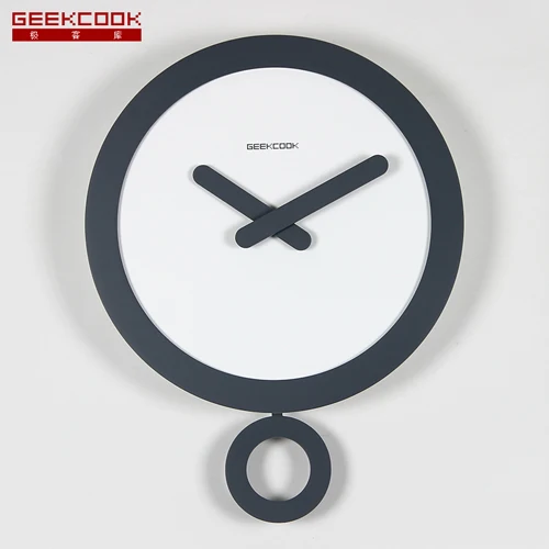 Geekcook 14 дюймов декоративные настенные часы под старину дизайн тихий Декор на стену для дома декоративные часы настенные Рождественский подарок - Цвет: Черный