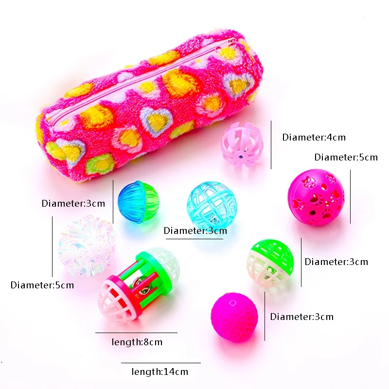 dog toys cat toys kittens pink set balls interactive toys (7)