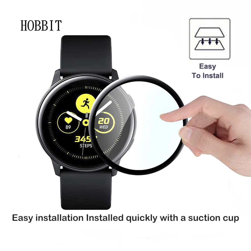 Для samsung Galaxy Watch Active 3D изогнутая ПЭТ пленка 0,3 мм защита экрана Анти-Царапины умные часы черный пленка для полного покрытия