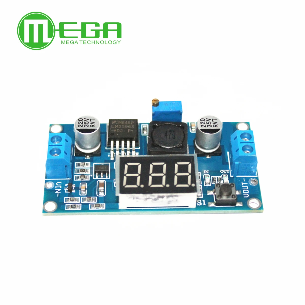 1 Pz Lm2596 Dc 4.0 ~ 40 A 1.3-37V Modulo Di Alimentazione Step-Down Regolabile + Voltmetro Led Dc/Dc