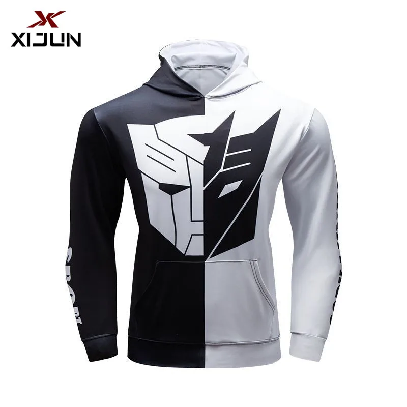 Xijun New 3d Printed panda Hoodies, Sweatshirts Men Fitness Sportswear For Men Quick-drying Clothes Long Sleeve Tops White Black