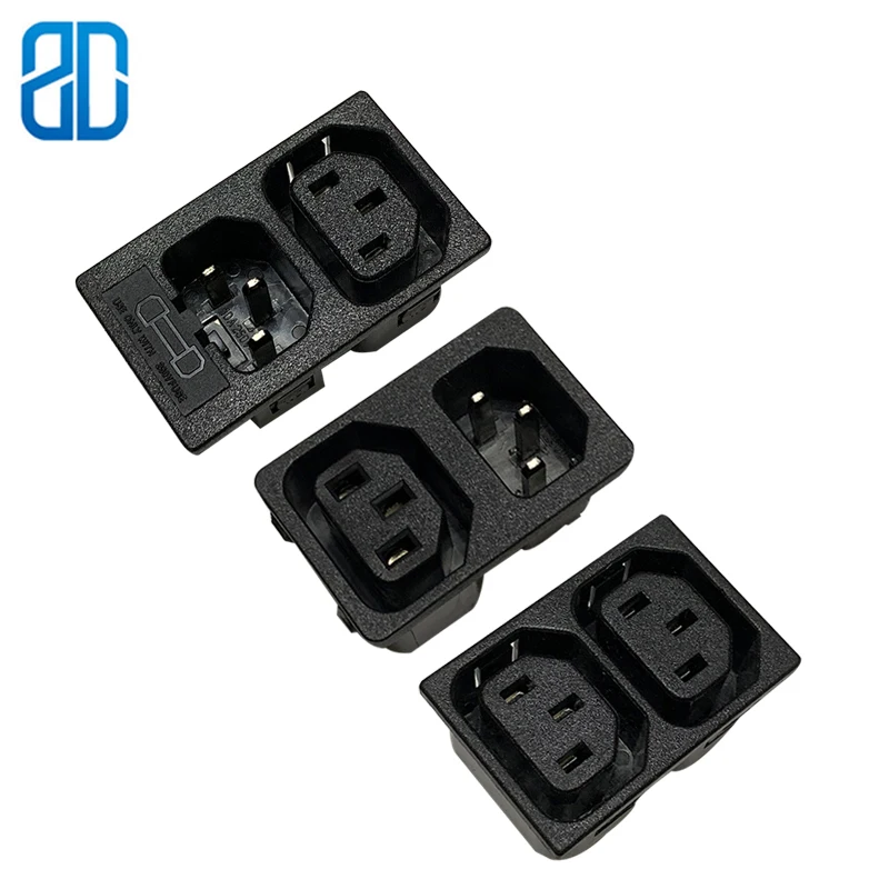 

IEC320 2 C13 C14 3 Pin AC Inline Socket Plug Adapter With Fuse Industrial Power Supply Output Outlet 10A/250V Chassis Female