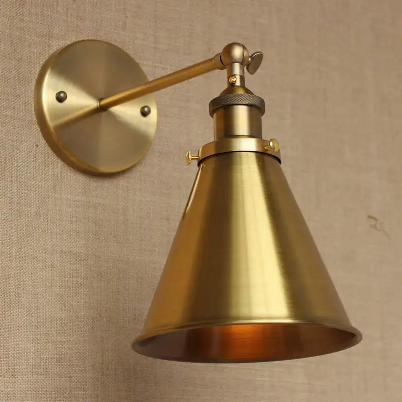 LOFT antique gold metal adjust wall lamp for workroom