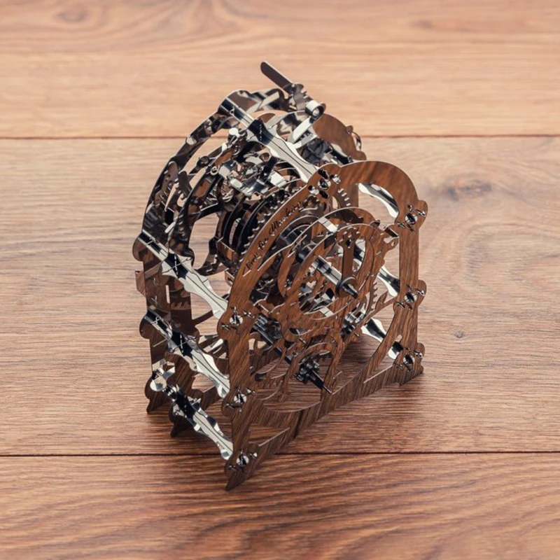 3D металлическая модель механические часы DIY нано лазерная резка собрать отрезная игрушка настольные украшения развивающие игрушки подарки для детей