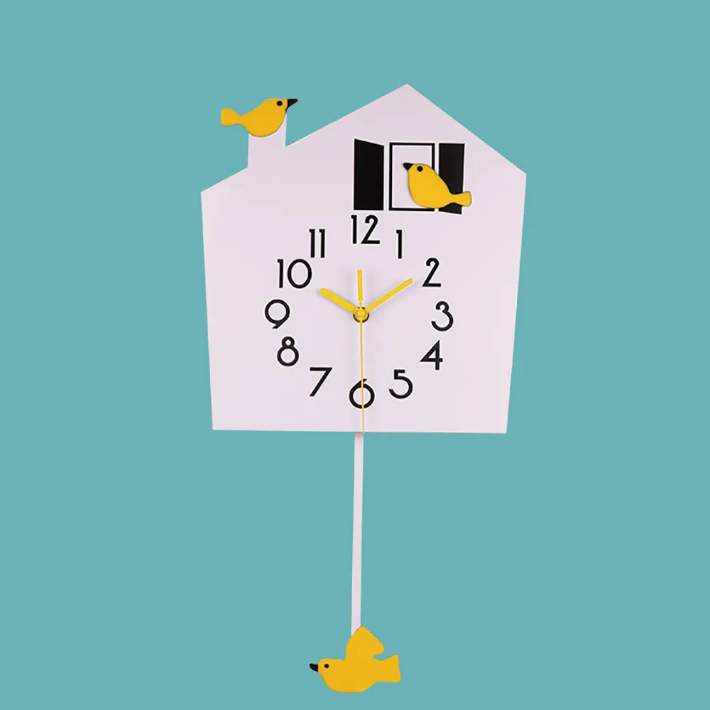 Птица маятниковые часы настенные деревянные электронные ретро настенные часы детский домашний дизайнерский Декор Гостиная часы настенный домашний декор C5T087