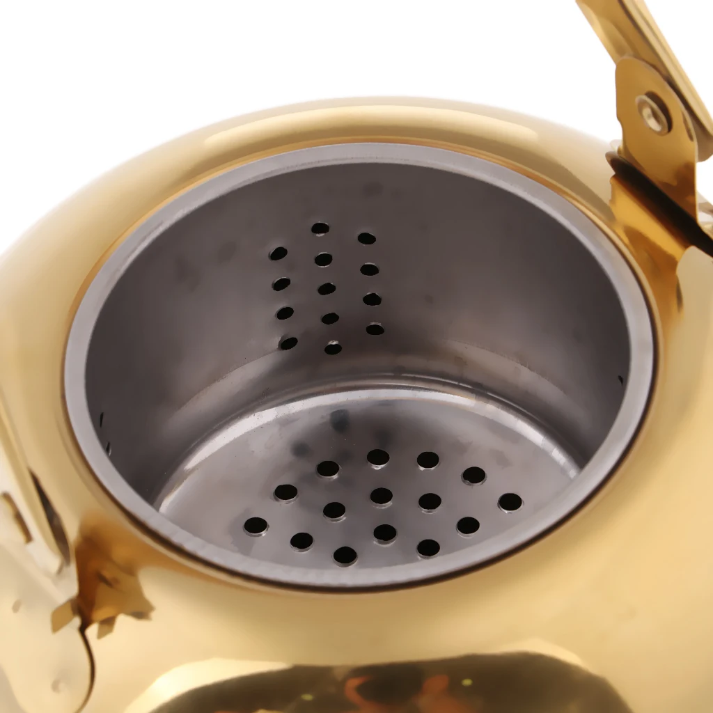 1000ml / 1500ml / 2000ml / 2500ml Durable Outdoor Camping Stainless Steel Tea Kettle Waterpot Silver/ Gold