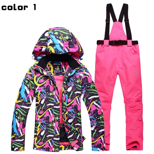 Skiing sets women ski jacket and pant snow suits Warm Waterproof Windproof winter outdoor clouthes Snowboarding Sets