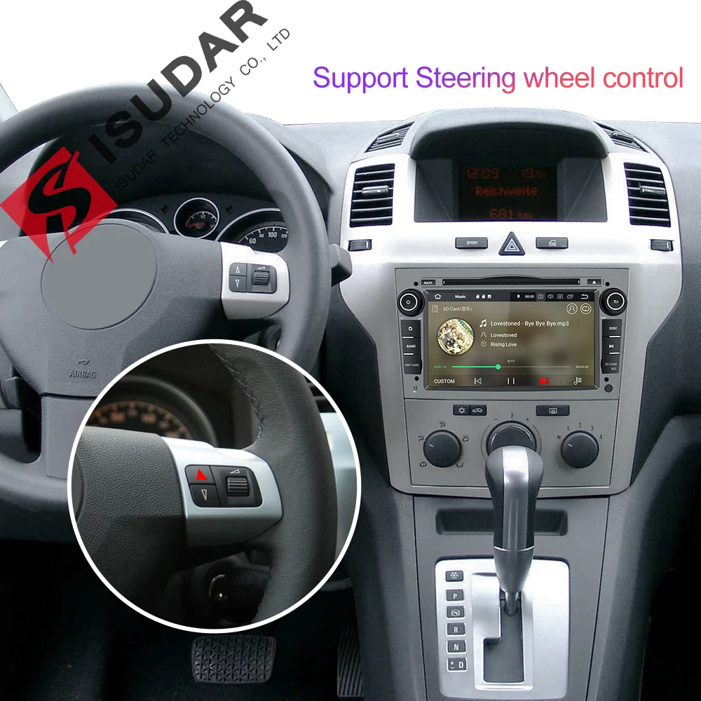  Isudar Auto Multimedia-Player GPS Android 9 2 Din DVD Automotivo Für OPEL/ASTRA/Zafira/Combo/Corsa 