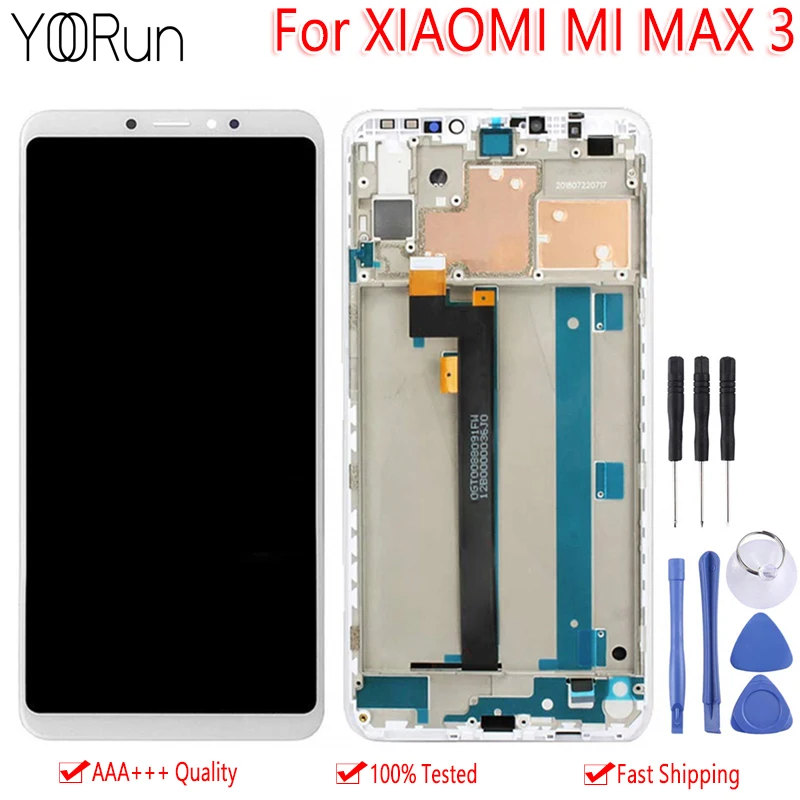 

6.9" For Xiaomi Mi Max 3 LCD Display Touch Screen 100% Tested Digitizer Assembly Replacement With Frame For XIAOMI Mi MAX3 LCD