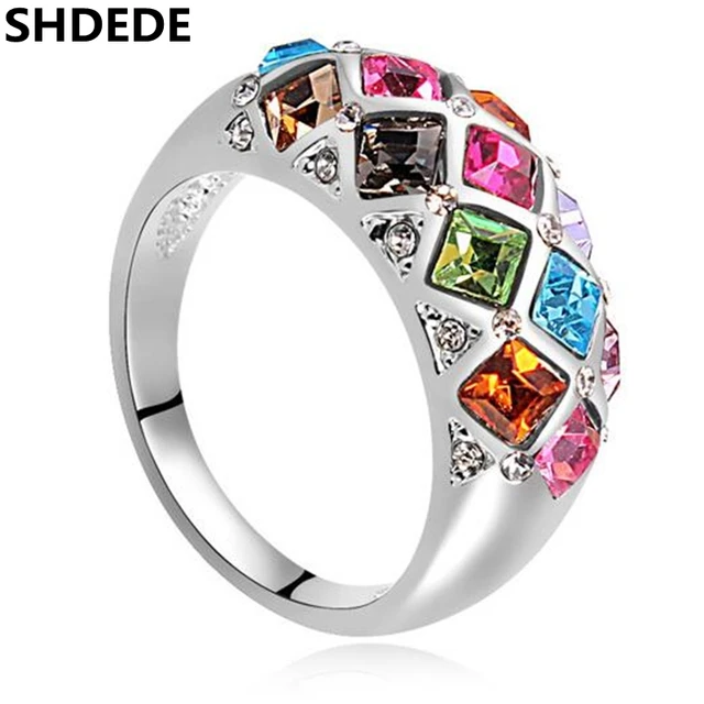 shdede luxury female ring 2017 new design antique crystal from swarovski wedding rings for women evening - Swarovski Wedding Rings shdede luxury female ring 2017 new design antique crystal from swarovski wedding rings for women evening - Swarovski Wedding Rings