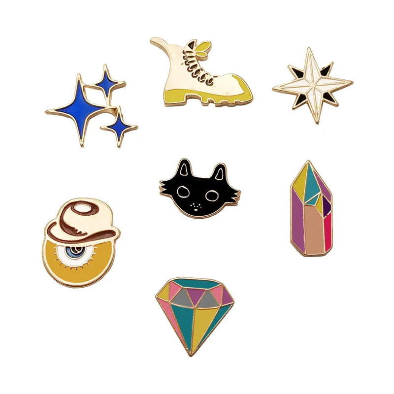 

1 PC Cartoon Diamond Shaped Brooch Badge Shoes Badges for Backpack Icons on Backpack Metal Icon