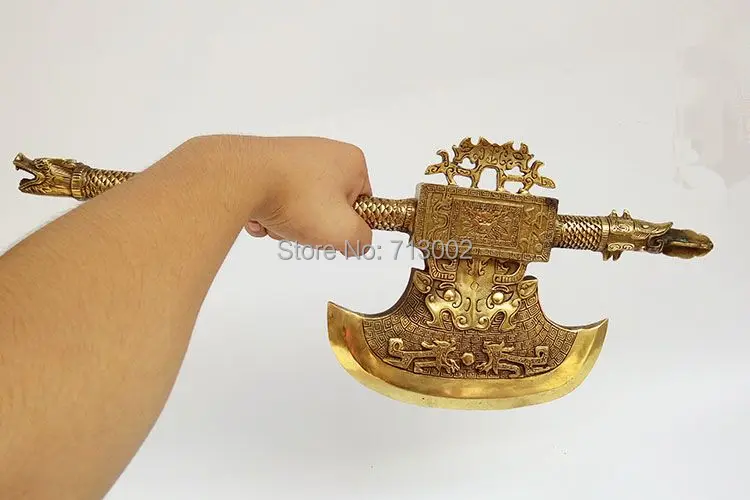 

Vintage FengShui Ax Dragon Handle Axe exorcise geomantic omen Apotropaion