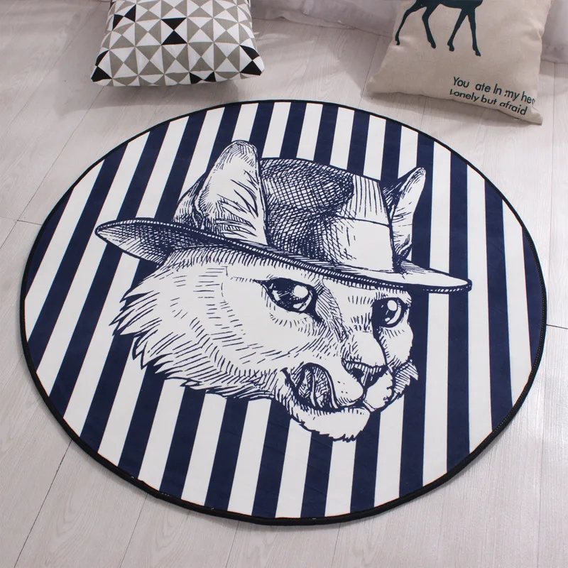 Милый мультяшный стул для кота, коврик, детский коврик для ползания, коврик для игр, коврик для двери, большой круглый детский подарок на день рождения, ковер для гостиной