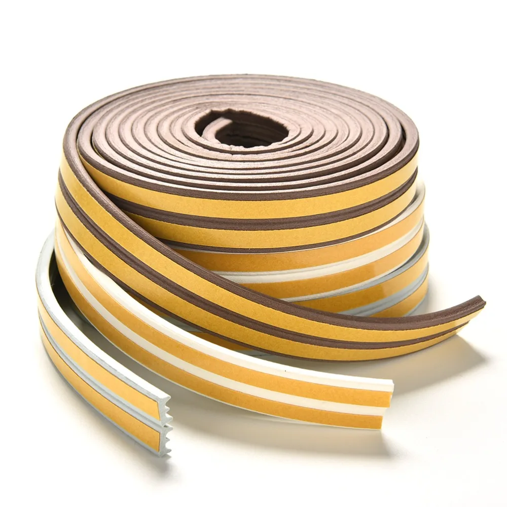 

2.4m Self Adhesive E/D/I-type Doors for Windows Foam Seal Strip Soundproofing Collision Avoidance Rubber Seal Collision 3Colors