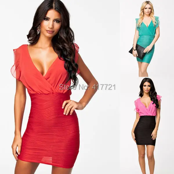 Женское мини-платье летнее офисное из шифона красного цвета размеры M/L ML18137 |