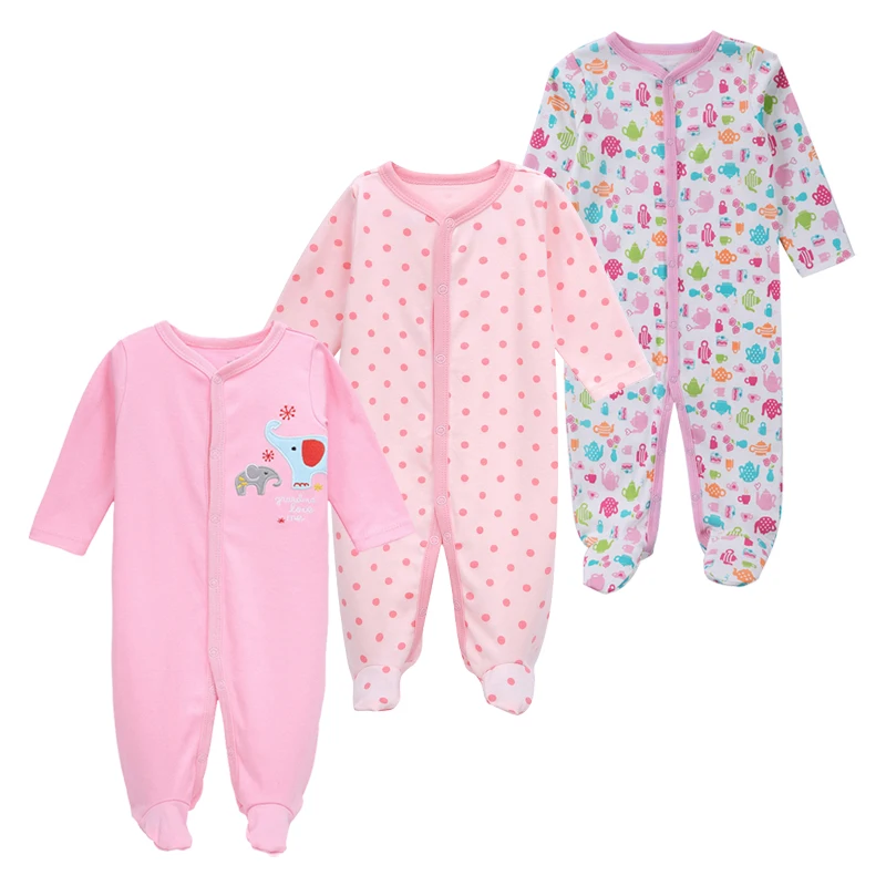 3 шт. в упаковке; одежда для маленьких девочек и мальчиков; пижамы для новорожденных; одежда для сна для малышей; комплект одежды для детей 0-12 месяцев; детские комбинезоны