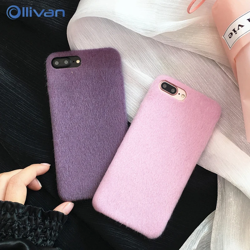 

For iPhone 6s Case Cute Warm Fur Furry Phone Case For iPhone Xs Max Xr X 7 8 6 6s Plus Soft Slim Silicone Back Cover Coque Capa