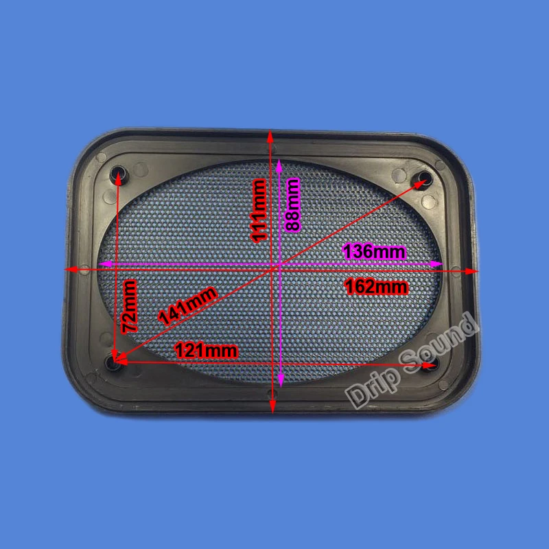 Для " x 6" дюймов Автомобильный аудио динамик преобразования чистая Крышка декоративный круг металлическая сетка решетка защита# черный+ черный