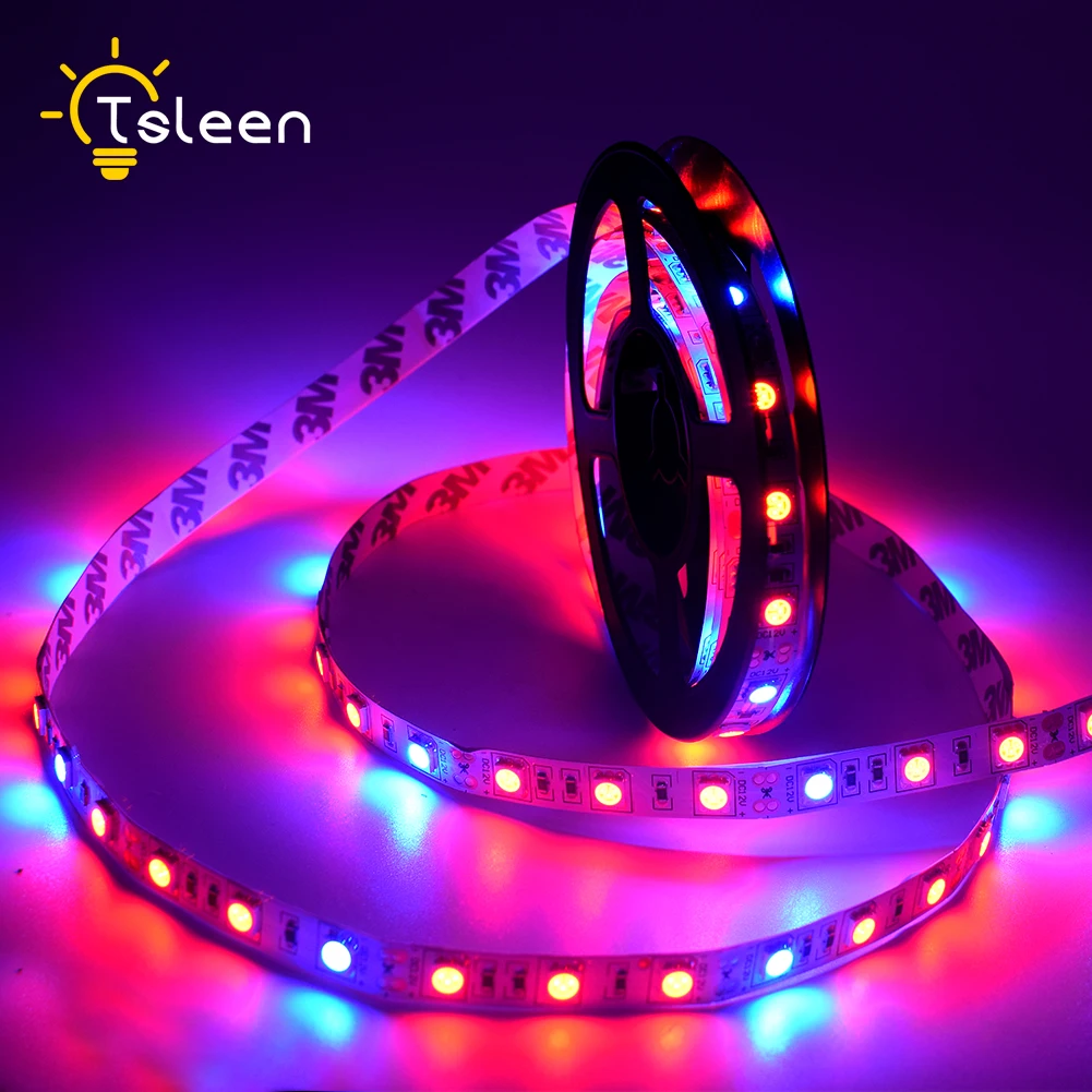 

TSLEEN 2018 5050SMD LED Grow Strip Light 1M 2M DC12V Red Blue Waterproof Full 300Leds For Garden Greenhouse Plant