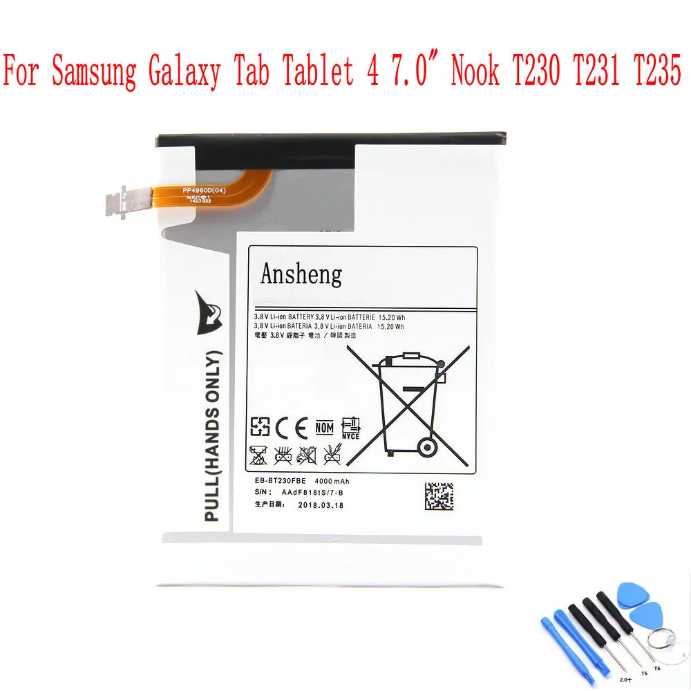 Оригинальный аккумулятор Ansheng для планшетов Samsung Galaxy Tab 4 4000 7 0|Аккумуляторы