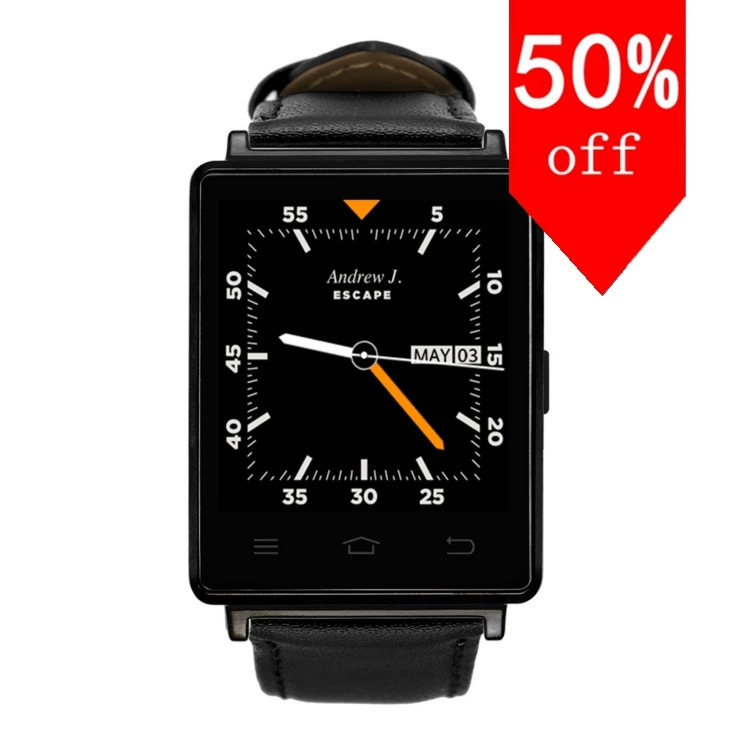 

Sapphire screen Bluetooth 4.0 Smart Watch 1.63" Inch Support SIM Card with 3G Card Pedometer Wristwatch for IOS Android Phone
