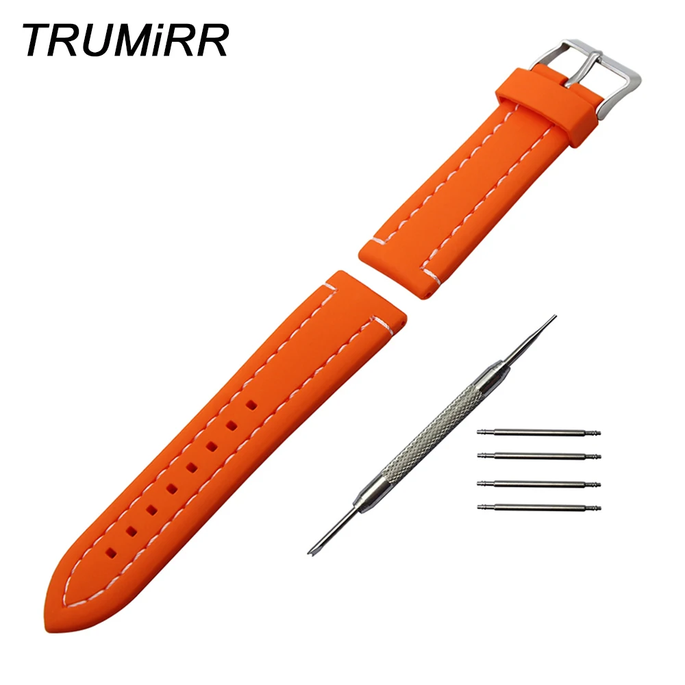 

26mm Silicone Rubber Watchband + Tool for Diesel Watch Band Stainless Steel Buckle Strap Wrist Bracelet Black Brown Green Orange
