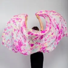 Живота танцевальный шарф Вуаль шаль шелк Tie Dye цвета большой размеры для женщин 250 см 270 распродажа - Цвет: as picture