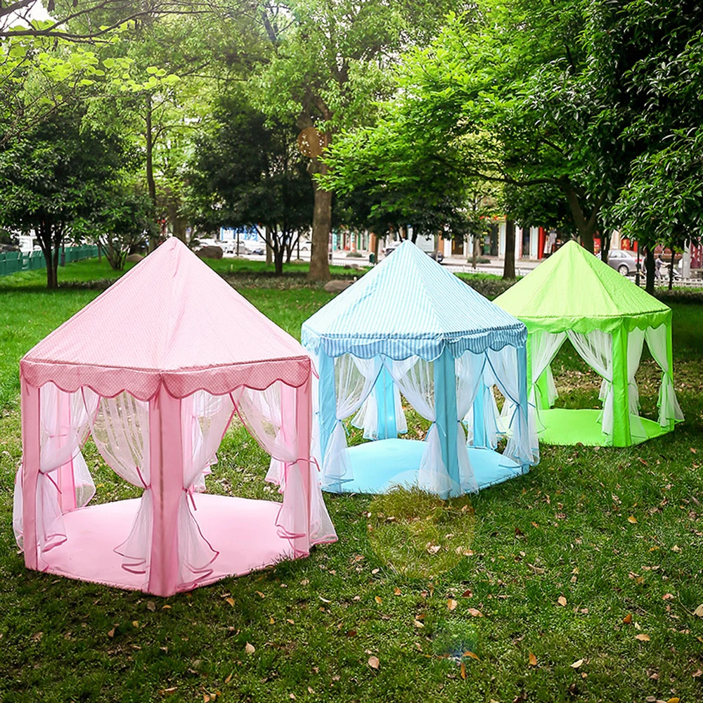 Children Princess Pink Castle Tents Kids House Princess Girl's Castle Playtent Play Tent For Children Play House Outdoor Kids