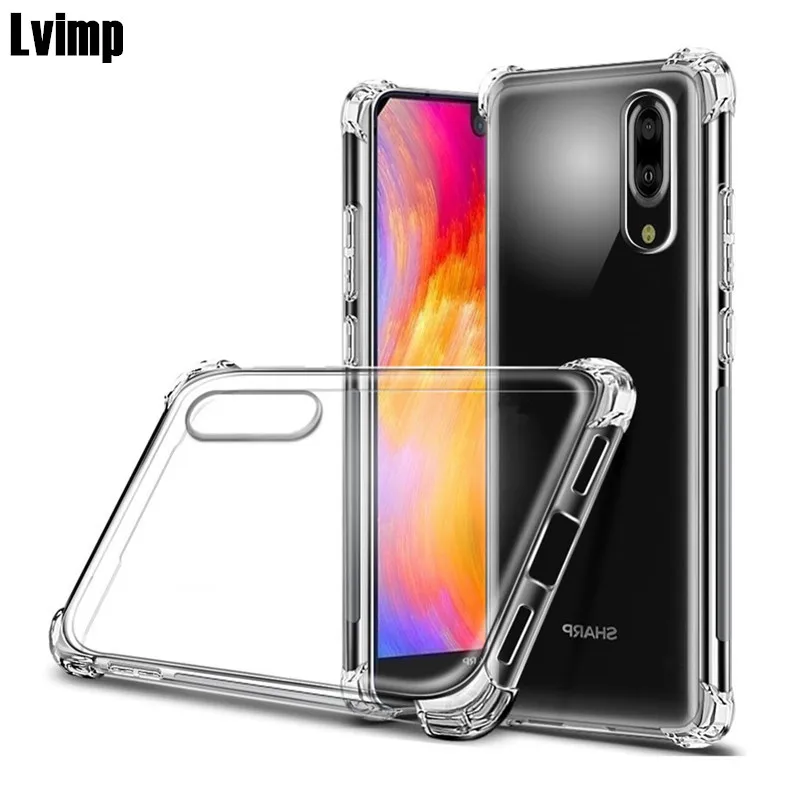 الكريستال واضحة للصدمات سيليكون TPU حالة لشارب Aquos S2 AQUS2 S3 حالة واضحة شفافة غطاء كامل الهواء حقيبة سليم غطاء