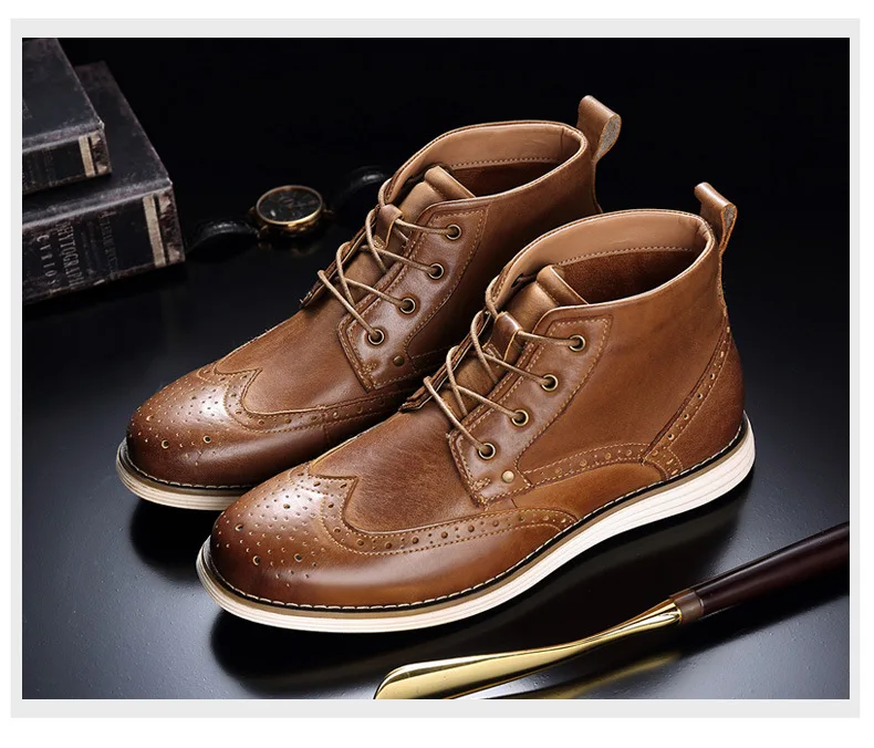 Новейший бренд; мужские туфли-оксфорды из кожи с натуральным лицевым покрытием; британский стиль; Ретро; ботинки «Челси» с резным узором; официальная мужская модельная обувь; большой размер 51