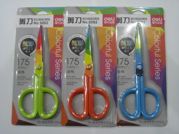 

deli 6062 colorful scissors stainless steel print student scissors paper knife handmade scissors 175mm