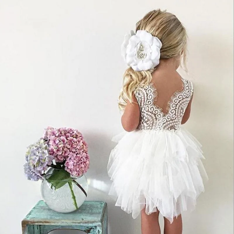 

Summer Tutu Lace Dress For Girls Girls Clothing White Beading Princess Party Dress Cake Ceremony 4 8 Years Teenage Girl Costume