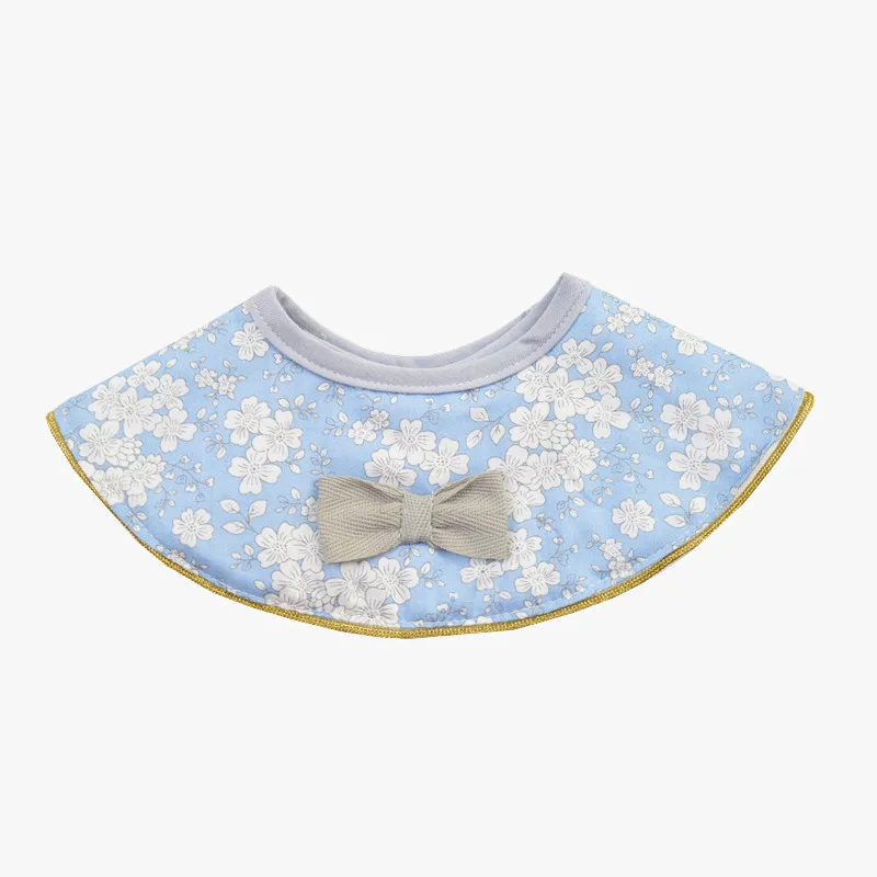 Ins Retro Cotton Breathable Baby Bibs Breastplate Waterproof Kids Things Baby Stuff 360 Degree Rice Pocket (4)