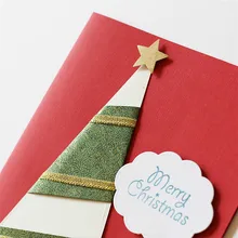 Высокие пользовательские поздравительные открытки Рождественские открытки складной сообщение открытка с конвертом Рождество год благословение на день рождения открытка