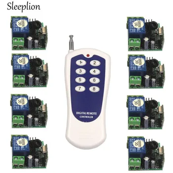 

Sleeplion DC 12v 10A relay 1CH wireless RF Remote Control Switch Transmitter+ 8 Receiver 433MHz 315MHz