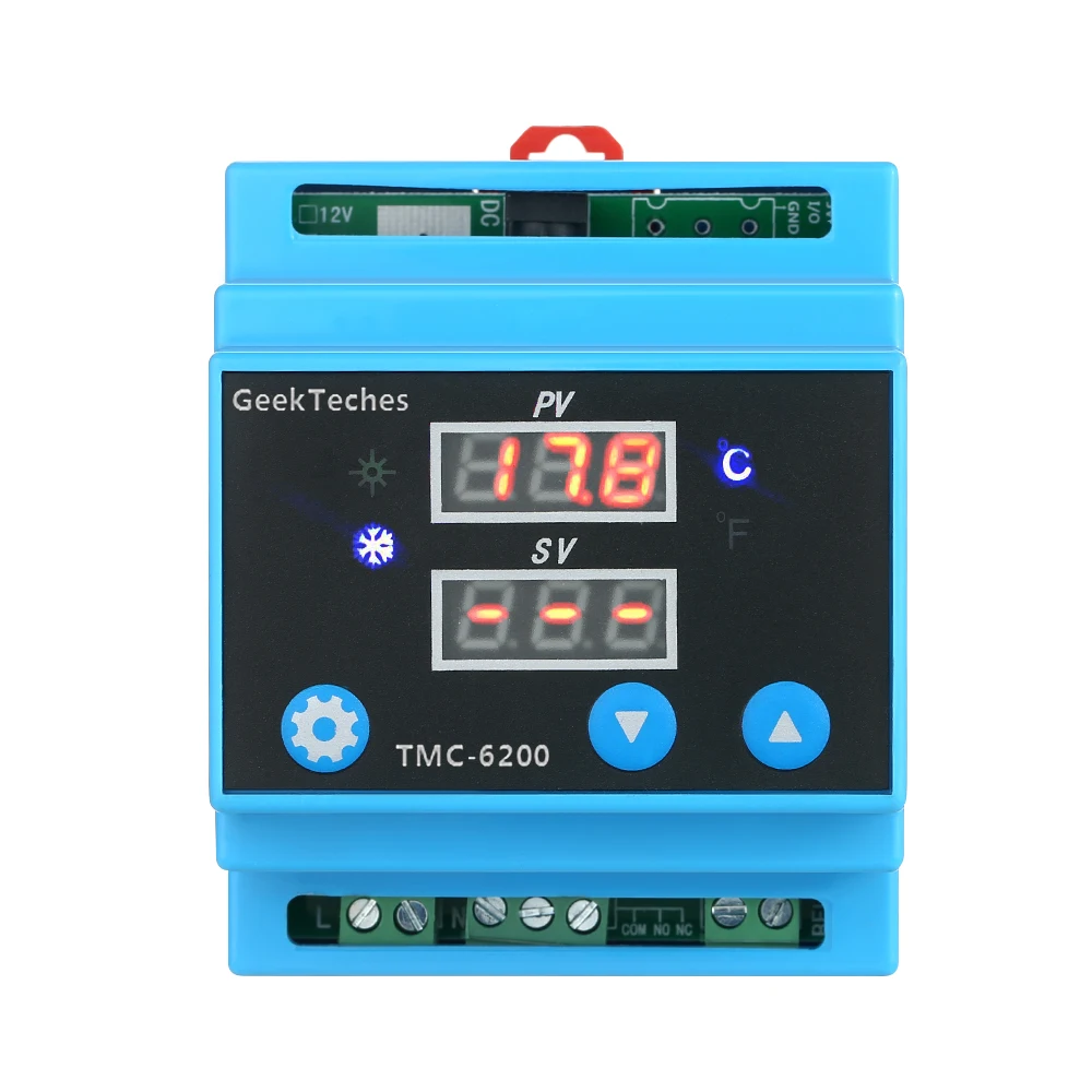 

Digital Guide Rail One Way Temperature Controller Cooling Heating Control with Alarm Function Temperature Probe AC100-240V/DC12V
