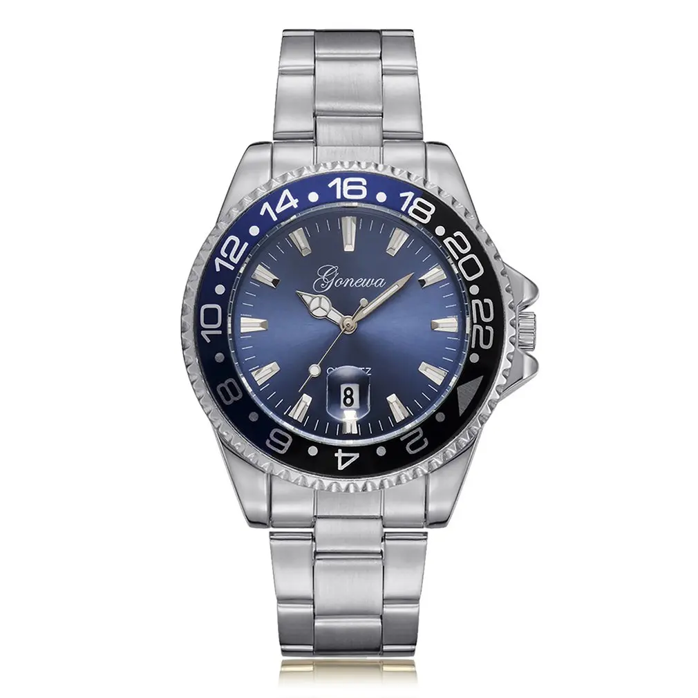 

Luxury Business Quartz Watch with Stainless Steel Band Watches men women Roman Numeral Unique Calendar Date Window Wristwatch