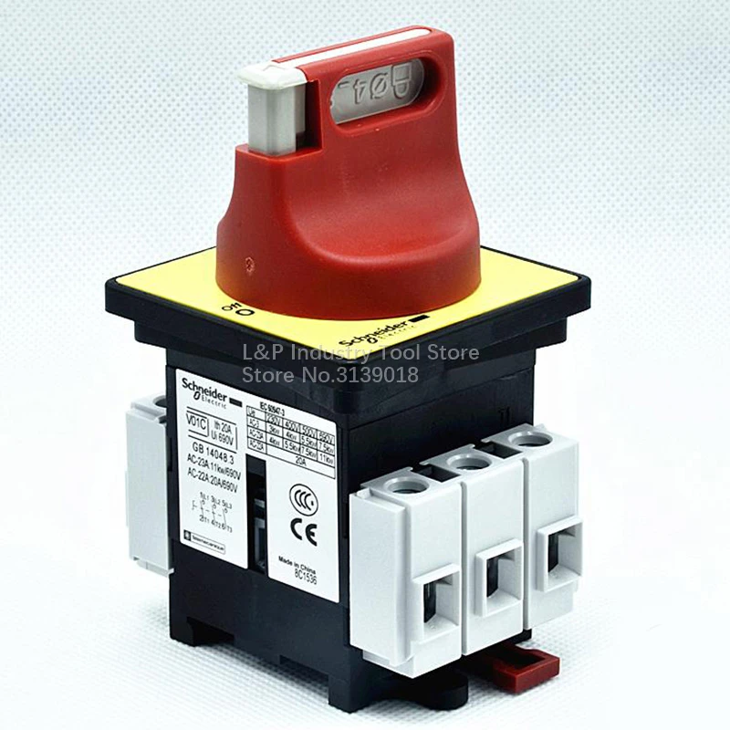 

New Original Schneider 20A 3P VCF01C ( V01C + KCF1PZC ) Load Switch Body V01C And Panel KCF1PZC Switch-disconnector