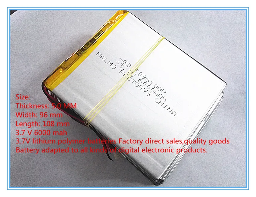 3,7 V литий-полимерный аккумулятор 6000 mah lare-емкость PDA планшетный ПК MID 5096108